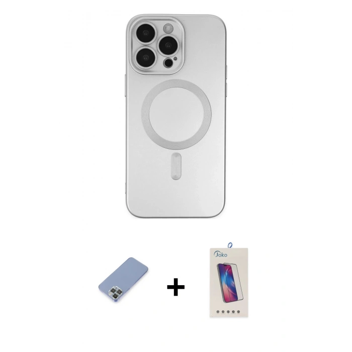 MARSİLYAN™- iPhone 13 Pro Max Kılıf Akış Minimal Özel Seri - Siyah Joko 5D Cam + Koyu Yeşil Metal Kamera Lens Koruma Cam