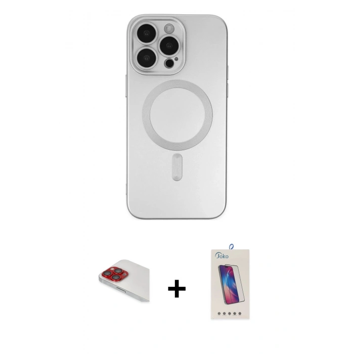 MARSİLYAN™- iPhone 13 Pro Max Kılıf Akış Minimal Özel Seri - Siyah Joko 5D Cam + Pers Alüminyum Kamera Lens - KI