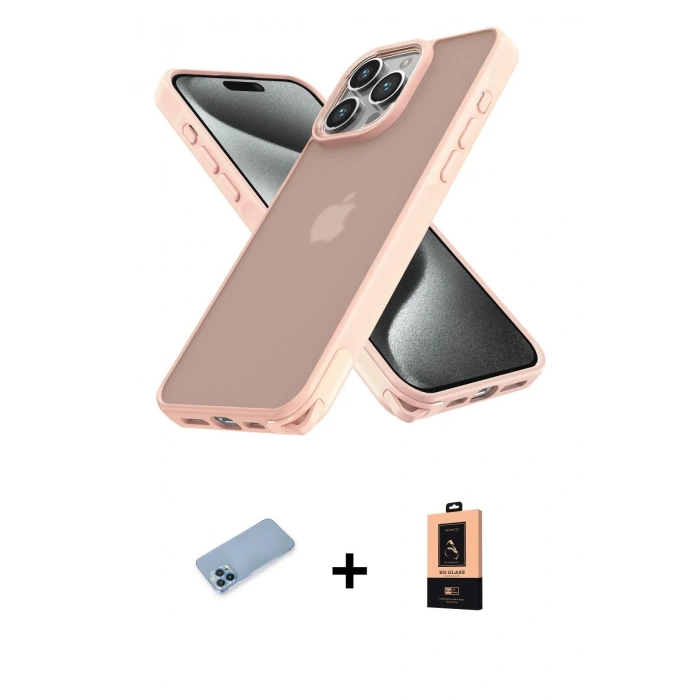 MARSİLYAN™- iPhone 13 Pro Max Kılıf Atlas Form - Şeffaf Maxco Cam Ekran Koruyucu + Shine Kamera Lens Koruma Cam - MI