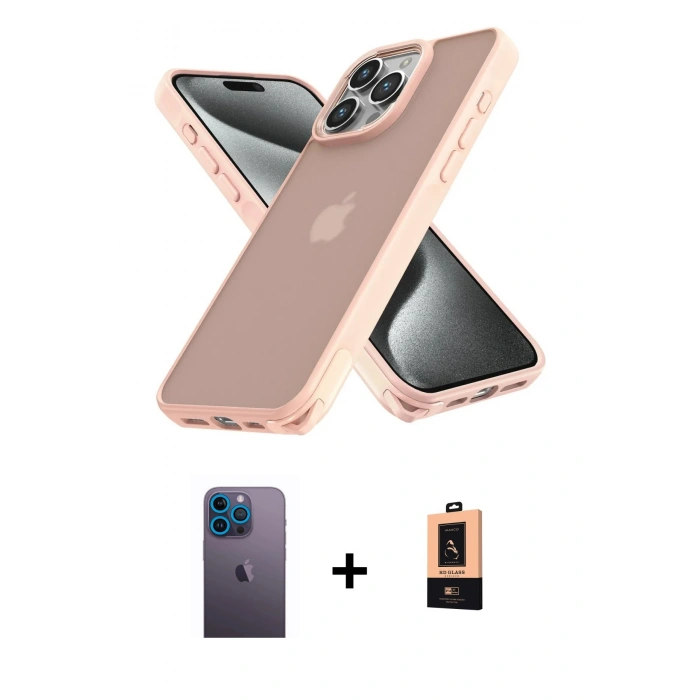 MARSİLYAN™- iPhone 13 Pro Max Kılıf Atlas Form - Şeffaf Maxco Cam Ekran Koruyucu + Neon Fosforlu Kamera Lens - MI