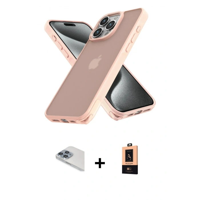 MARSİLYAN™- iPhone 13 Pro Max Kılıf Atlas Form - Şeffaf Maxco Cam Ekran Koruyucu + Pers Alüminyum Kamera Lens - SABE