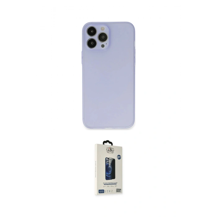 MARSİLYAN™- iPhone 13 Pro Max Kılıf Atlas Minimal Prime - Siyah Bilvis Hayalet Cam Ekran Koruyucu