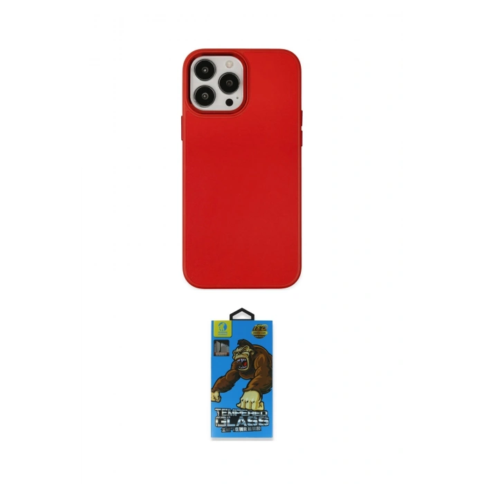 MARSİLYAN™- iPhone 13 Pro Max Kılıf Çekirdek Çizgi - Siyah 18D Cam Ekran Koruyucu