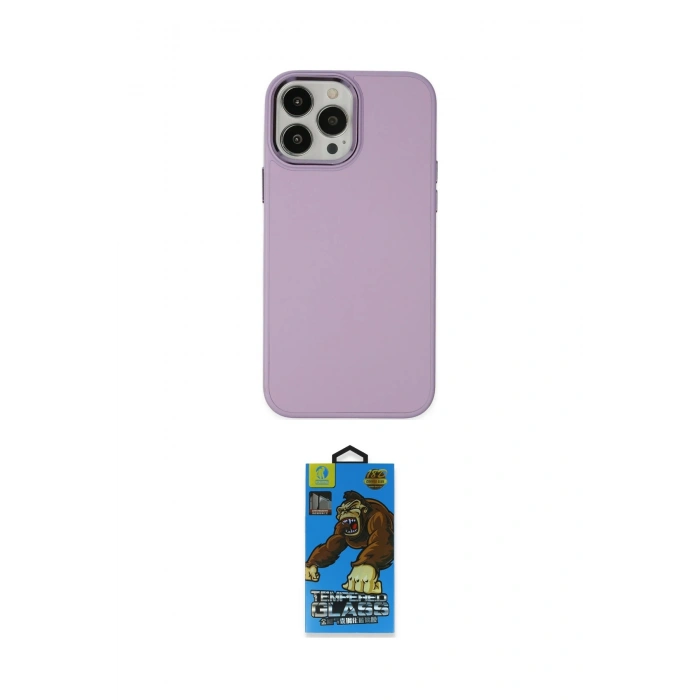 MARSİLYAN™- iPhone 13 Pro Max Kılıf Çekirdek Çizgi - Siyah 18D Cam Ekran Koruyucu
