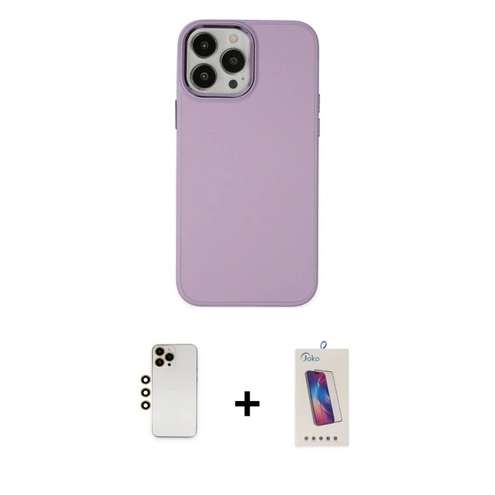 MARSİLYAN™- iPhone 13 Pro Max Kılıf Çekirdek Çizgi - Siyah Joko 5D Cam + Shine Kamera Lens - GD