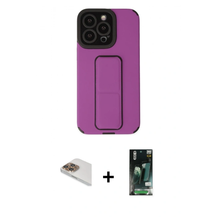 MARSİLYAN™- iPhone 13 Pro Max Kılıf Çekirdek Yansıma - Şeffaf 360 Full Body Arka Koruyucu + Pers Alüminyum Kamera Lens - GD