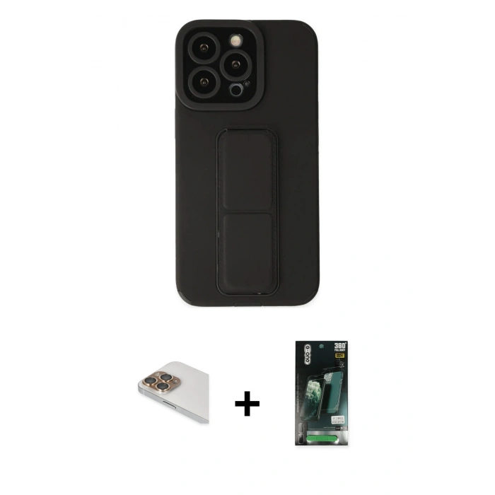 MARSİLYAN™- iPhone 13 Pro Max Kılıf Çekirdek Yansıma - Şeffaf 360 Full Body Arka Koruyucu + Pers Alüminyum Kamera Lens - GD