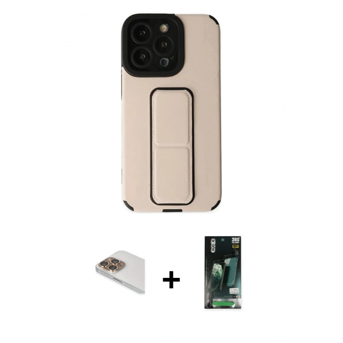 MARSİLYAN™- iPhone 13 Pro Max Kılıf Çekirdek Yansıma - Şeffaf 360 Full Body Arka Koruyucu + Pers Alüminyum Kamera Lens - GD