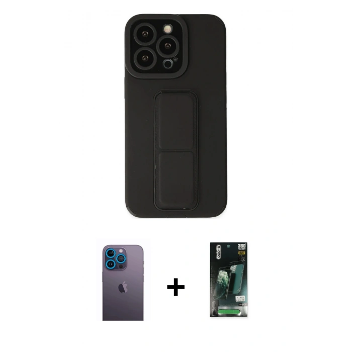 MARSİLYAN™- iPhone 13 Pro Max Kılıf Çekirdek Yansıma - Şeffaf 360 Full Body Arka Koruyucu + Neon Fosforlu Kamera Lens - MI
