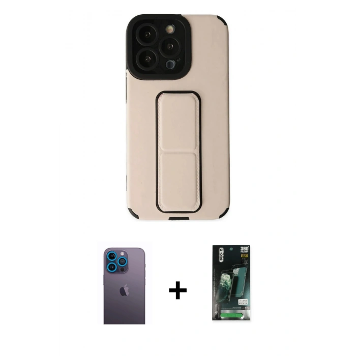 MARSİLYAN™- iPhone 13 Pro Max Kılıf Çekirdek Yansıma - Şeffaf 360 Full Body Arka Koruyucu + Neon Fosforlu Kamera Lens - MI