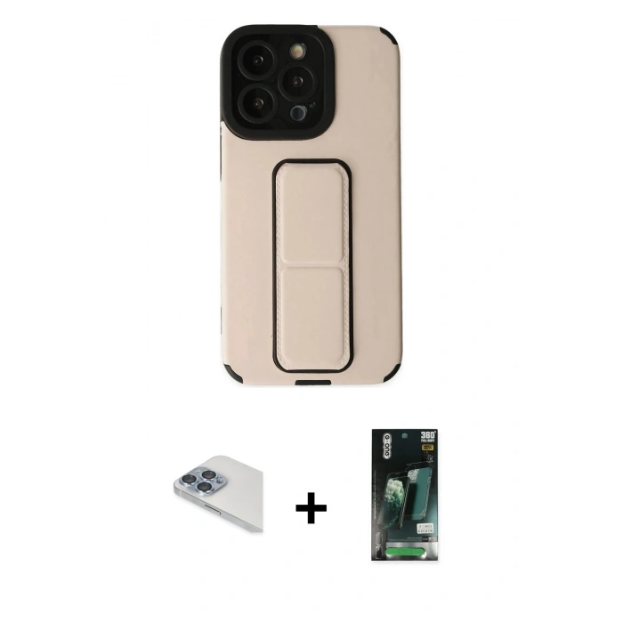 MARSİLYAN™- iPhone 13 Pro Max Kılıf Çekirdek Yansıma - Şeffaf 360 Full Body Arka Koruyucu + Pers Alüminyum Kamera Lens - SABE