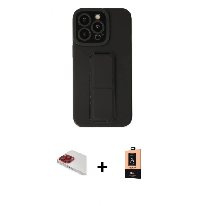 MARSİLYAN™- iPhone 13 Pro Max Kılıf Çekirdek Yansıma - Şeffaf Maxco Cam Ekran Koruyucu + Pers Alüminyum Kamera Lens - KI