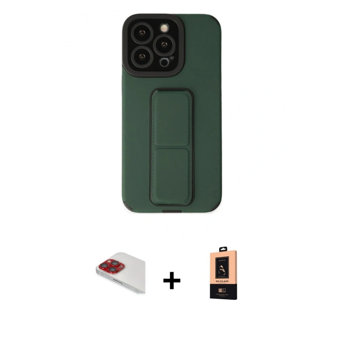 MARSİLYAN™- iPhone 13 Pro Max Kılıf Çekirdek Yansıma - Şeffaf Maxco Cam Ekran Koruyucu + Pers Alüminyum Kamera Lens - KI