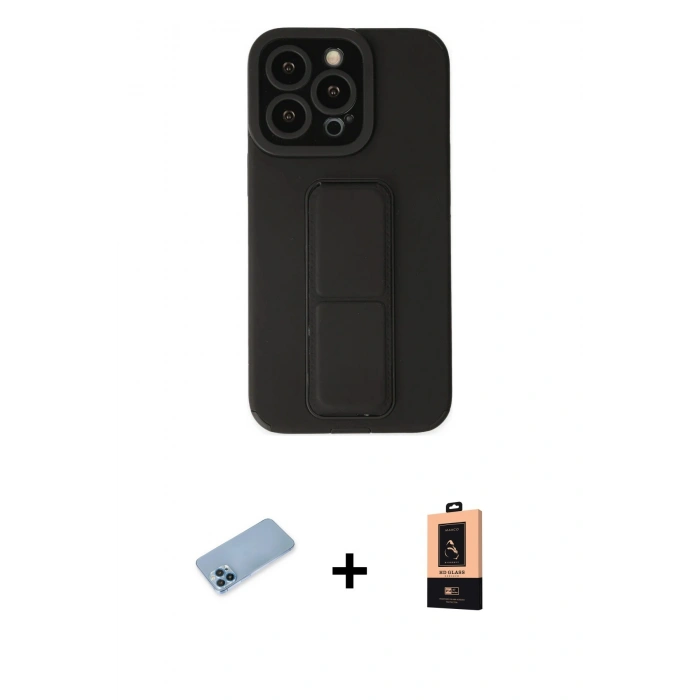 MARSİLYAN™- iPhone 13 Pro Max Kılıf Çekirdek Yansıma - Şeffaf Maxco Cam Ekran Koruyucu + Shine Kamera Lens Koruma Cam - MI