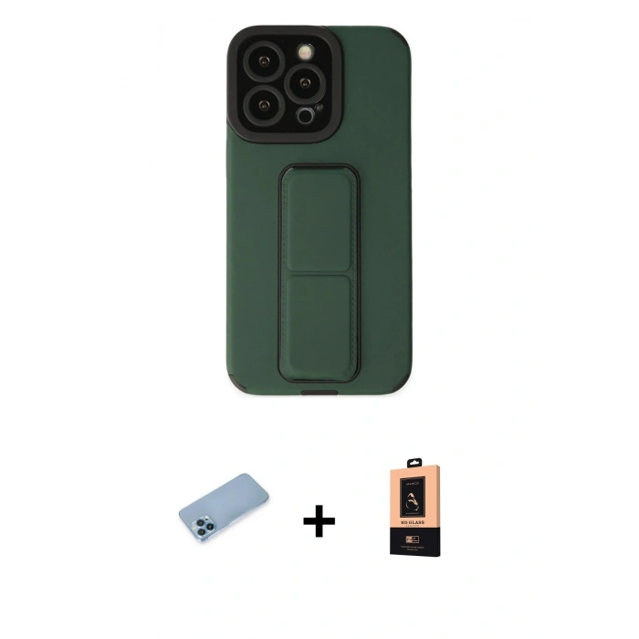 MARSİLYAN™- iPhone 13 Pro Max Kılıf Çekirdek Yansıma - Şeffaf Maxco Cam Ekran Koruyucu + Shine Kamera Lens Koruma Cam - MI