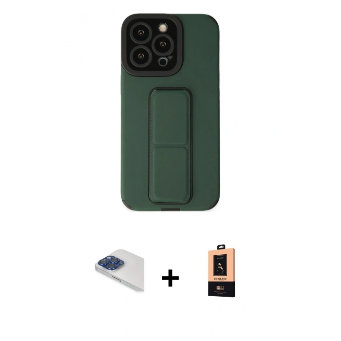 MARSİLYAN™- iPhone 13 Pro Max Kılıf Çekirdek Yansıma - Şeffaf Maxco Cam Ekran Koruyucu + Pers Alüminyum Kamera Lens - LT