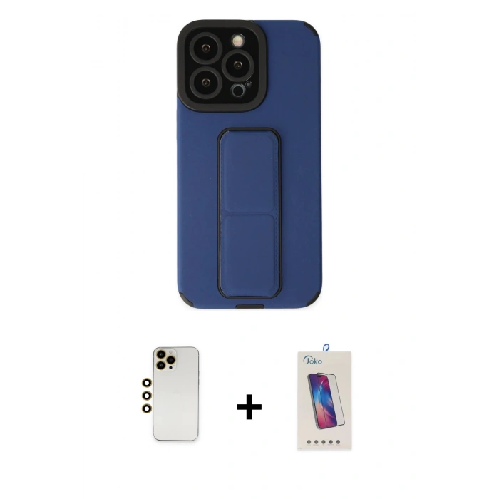 MARSİLYAN™- iPhone 13 Pro Max Kılıf Çekirdek Yansıma - Siyah Joko 5D Cam + Shine Kamera Lens - GD