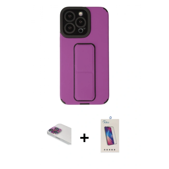 MARSİLYAN™- iPhone 13 Pro Max Kılıf Çekirdek Yansıma - Siyah Joko 5D Cam + Pers Alüminyum Kamera Lens - GI