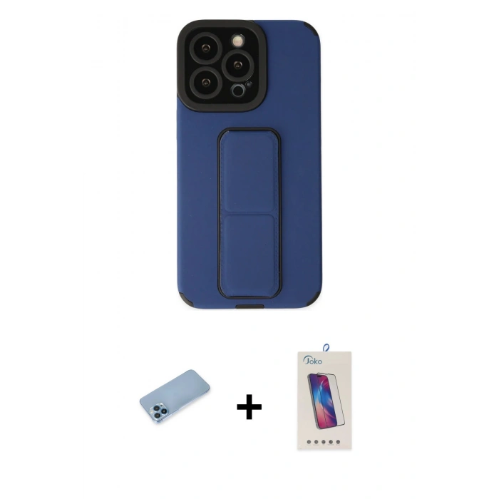 MARSİLYAN™- iPhone 13 Pro Max Kılıf Çekirdek Yansıma - Siyah Joko 5D Cam + Shine Kamera Lens Koruma Cam - MI
