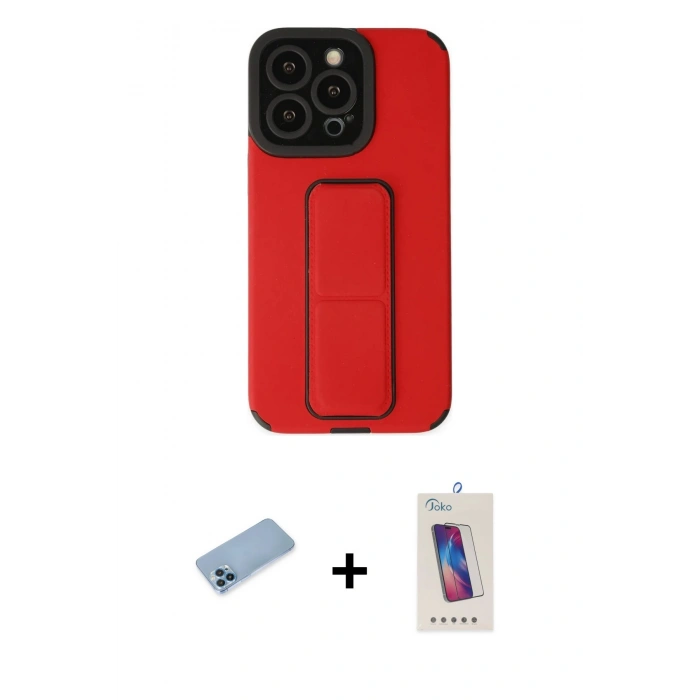 MARSİLYAN™- iPhone 13 Pro Max Kılıf Çekirdek Yansıma - Siyah Joko 5D Cam + Shine Kamera Lens Koruma Cam - MI