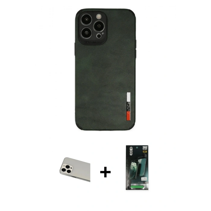 MARSİLYAN™- iPhone 13 Pro Max Kılıf Doruk Asil Koleksiyonu - Şeffaf 360 Full Body Arka Koruyucu + Rainbow Kamera Lens Koruma Cam - BZ