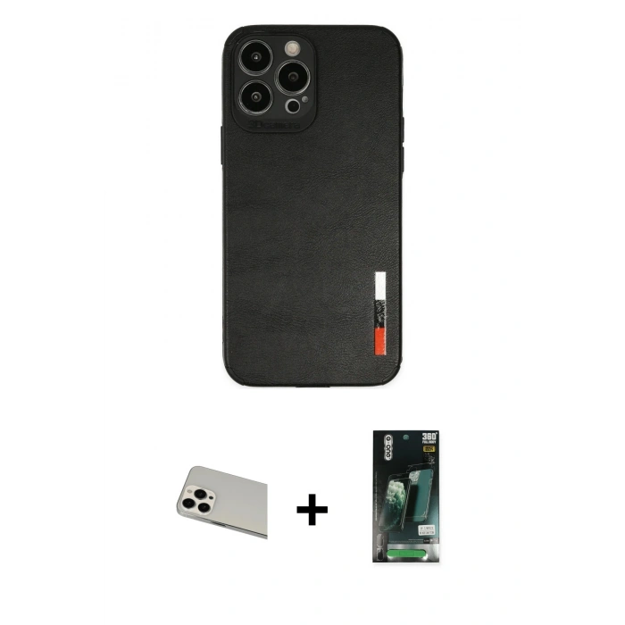 MARSİLYAN™- iPhone 13 Pro Max Kılıf Doruk Asil Koleksiyonu - Şeffaf 360 Full Body Arka Koruyucu + Rainbow Kamera Lens Koruma Cam - BZ