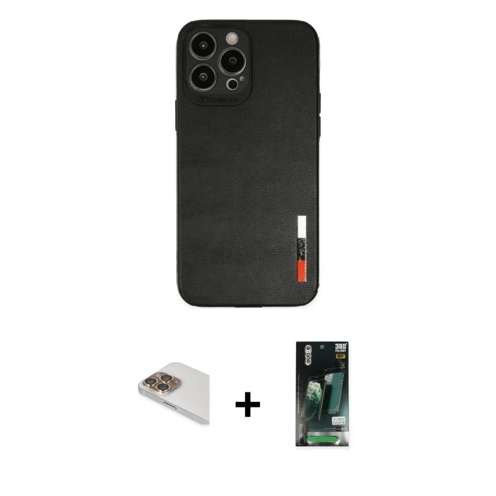 MARSİLYAN™- iPhone 13 Pro Max Kılıf Doruk Asil Koleksiyonu - Şeffaf 360 Full Body Arka Koruyucu + Pers Alüminyum Kamera Lens - GD