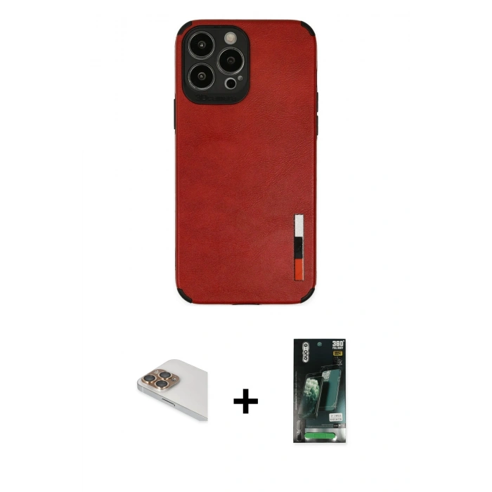 MARSİLYAN™- iPhone 13 Pro Max Kılıf Doruk Asil Koleksiyonu - Şeffaf 360 Full Body Arka Koruyucu + Pers Alüminyum Kamera Lens - GD