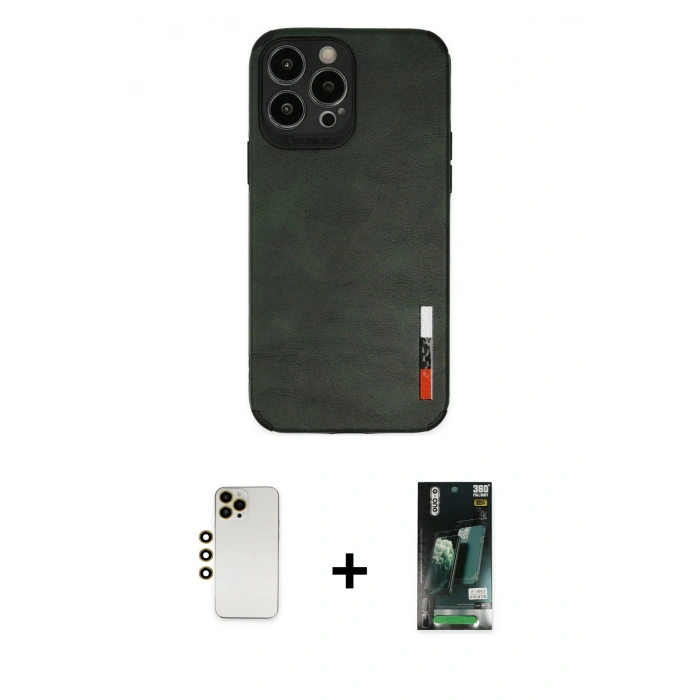 MARSİLYAN™- iPhone 13 Pro Max Kılıf Doruk Asil Koleksiyonu - Şeffaf 360 Full Body Arka Koruyucu + Shine Kamera Lens - GD
