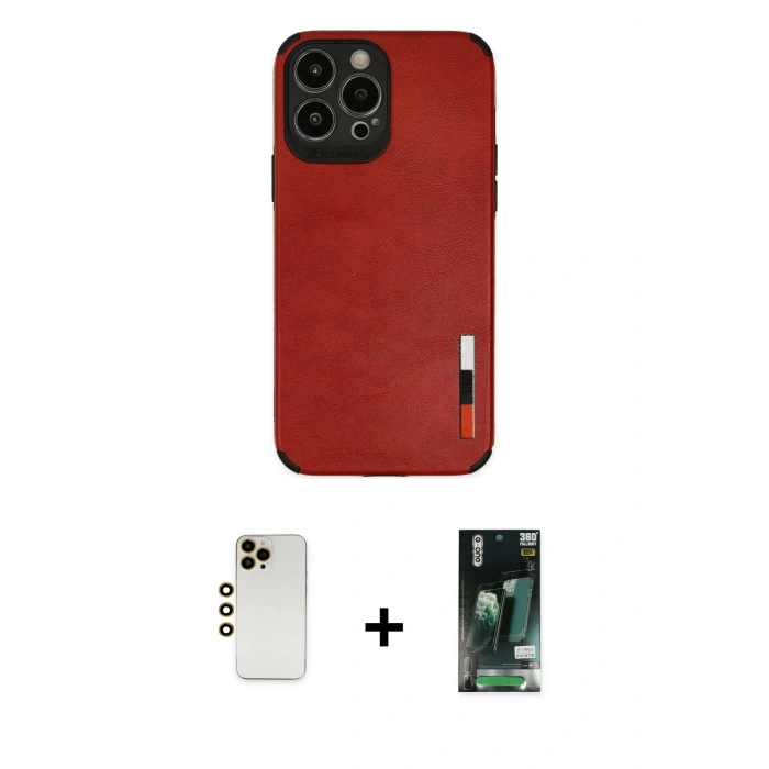 MARSİLYAN™- iPhone 13 Pro Max Kılıf Doruk Asil Koleksiyonu - Şeffaf 360 Full Body Arka Koruyucu + Shine Kamera Lens - GD