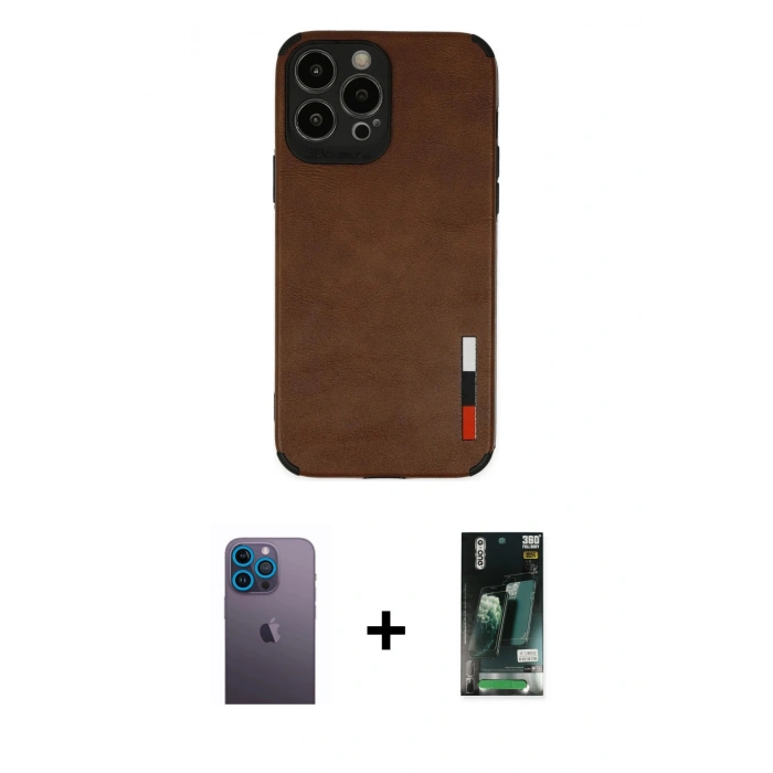 MARSİLYAN™- iPhone 13 Pro Max Kılıf Doruk Asil Koleksiyonu - Şeffaf 360 Full Body Arka Koruyucu + Neon Fosforlu Kamera Lens - MI