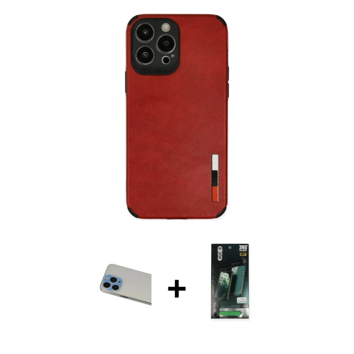 MARSİLYAN™- iPhone 13 Pro Max Kılıf Doruk Asil Koleksiyonu - Şeffaf 360 Full Body Arka Koruyucu + Rainbow Kamera Lens Koruma Cam - MI