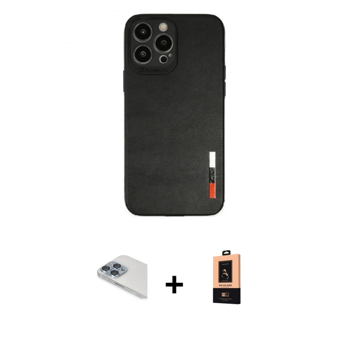 MARSİLYAN™- iPhone 13 Pro Max Kılıf Doruk Asil Koleksiyonu - Şeffaf Maxco Cam Ekran Koruyucu + Sierra Blue Pers Alüminyum Kamera Lens