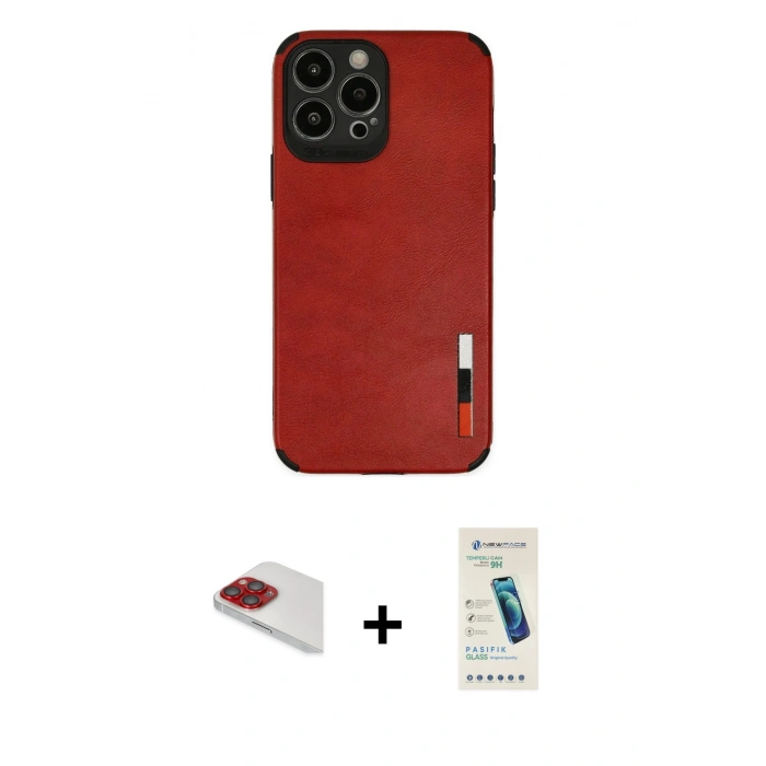 MARSİLYAN™- iPhone 13 Pro Max Kılıf Doruk Asil Koleksiyonu - Şeffaf Pasifik Cam Ekran Koruyucu + Pers Alüminyum Kamera Lens - KI
