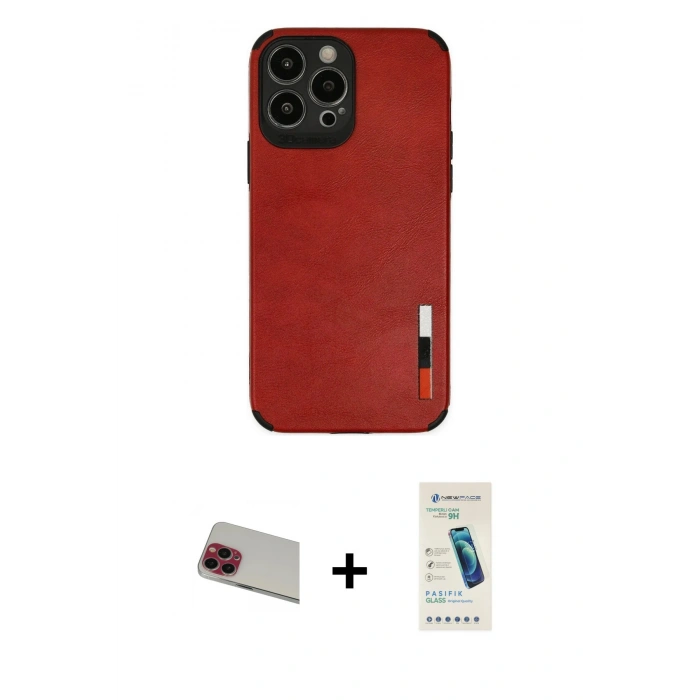 MARSİLYAN™- iPhone 13 Pro Max Kılıf Doruk Asil Koleksiyonu - Şeffaf Pasifik Cam Ekran Koruyucu + Rainbow Kamera Lens Koruma Cam - KI