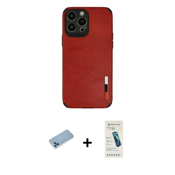 MARSİLYAN™- iPhone 13 Pro Max Kılıf Doruk Asil Koleksiyonu - Şeffaf Pasifik Cam Ekran Koruyucu + Shine Kamera Lens Koruma Cam - MI