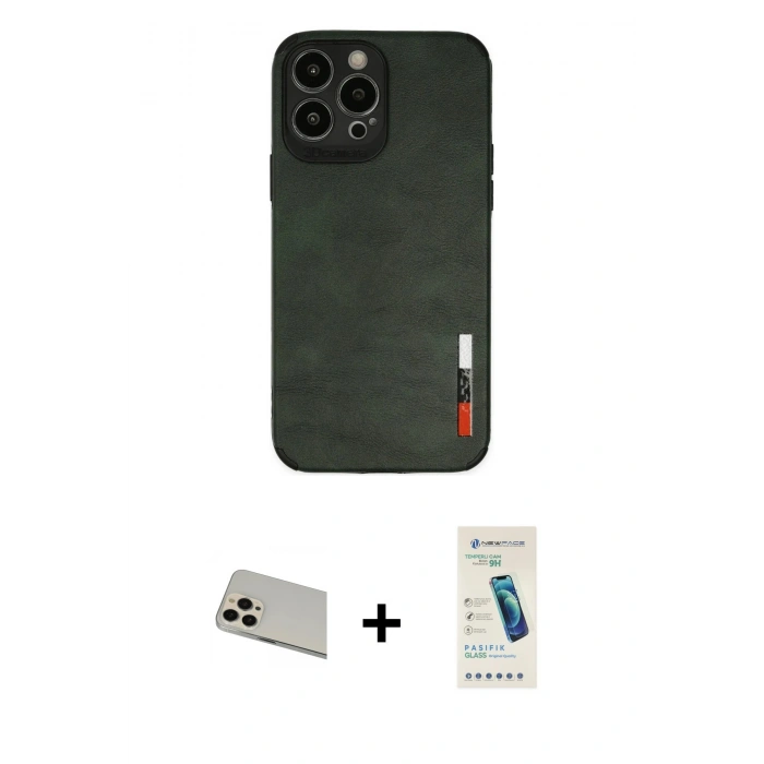 MARSİLYAN™- iPhone 13 Pro Max Kılıf Doruk Asil Koleksiyonu - Şeffaf Pasifik Cam Ekran Koruyucu + Rainbow Kamera Lens Koruma Cam - REGD