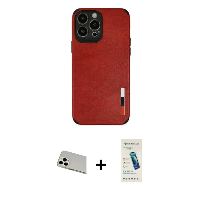 MARSİLYAN™- iPhone 13 Pro Max Kılıf Doruk Asil Koleksiyonu - Şeffaf Pasifik Cam Ekran Koruyucu + Rainbow Kamera Lens Koruma Cam - BZ