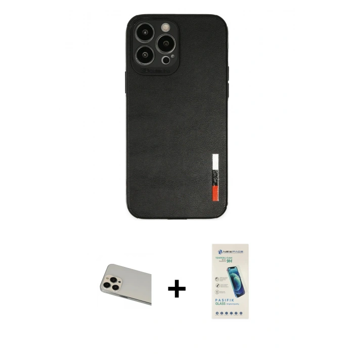 MARSİLYAN™- iPhone 13 Pro Max Kılıf Doruk Asil Koleksiyonu - Şeffaf Pasifik Cam Ekran Koruyucu + Rainbow Kamera Lens Koruma Cam - REGD