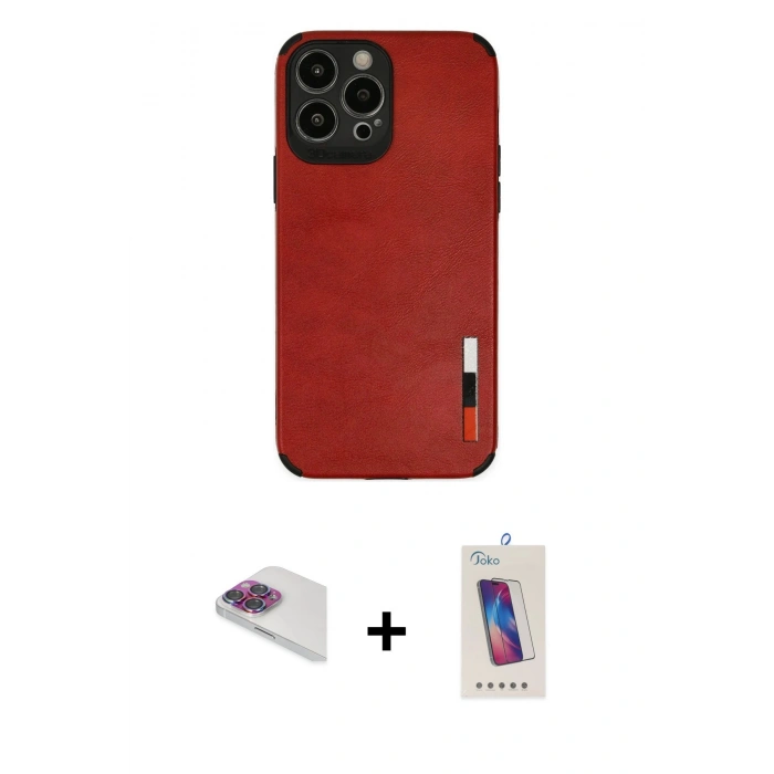 MARSİLYAN™- iPhone 13 Pro Max Kılıf Doruk Asil Koleksiyonu - Siyah Joko 5D Cam + Pers Alüminyum Kamera Lens - GI