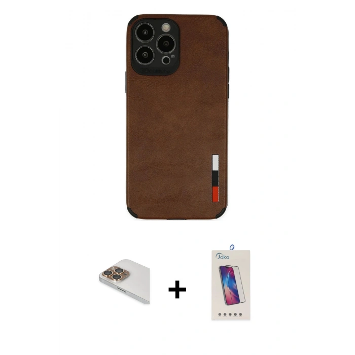 MARSİLYAN™- iPhone 13 Pro Max Kılıf Doruk Asil Koleksiyonu - Siyah Joko 5D Cam + Pers Alüminyum Kamera Lens - GD