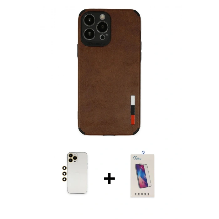MARSİLYAN™- iPhone 13 Pro Max Kılıf Doruk Asil Koleksiyonu - Siyah Joko 5D Cam + Shine Kamera Lens - GD