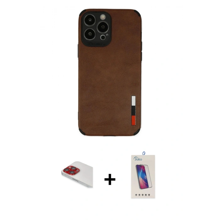 MARSİLYAN™- iPhone 13 Pro Max Kılıf Doruk Asil Koleksiyonu - Siyah Joko 5D Cam + Pers Alüminyum Kamera Lens - KI