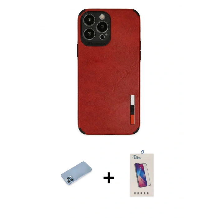 MARSİLYAN™- iPhone 13 Pro Max Kılıf Doruk Asil Koleksiyonu - Siyah Joko 5D Cam + Shine Kamera Lens Koruma Cam - MI