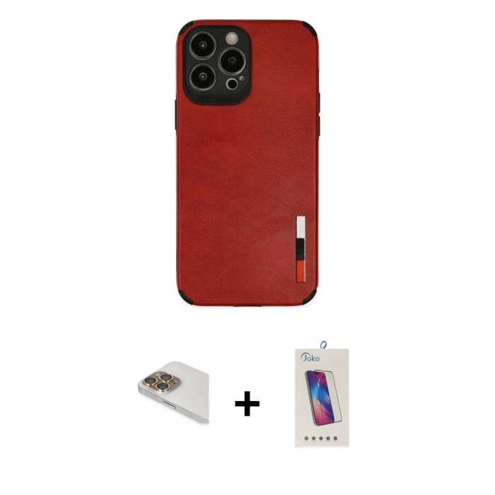 MARSİLYAN™- iPhone 13 Pro Max Kılıf Doruk Asil Koleksiyonu - Siyah Joko 5D Cam + Pers Alüminyum Kamera Lens - GD