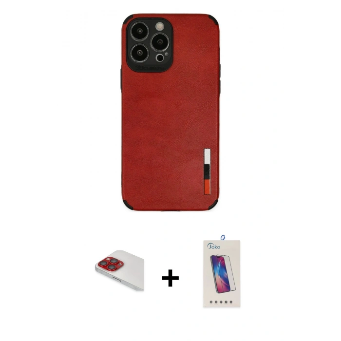 MARSİLYAN™- iPhone 13 Pro Max Kılıf Doruk Asil Koleksiyonu - Siyah Joko 5D Cam + Pers Alüminyum Kamera Lens - KI