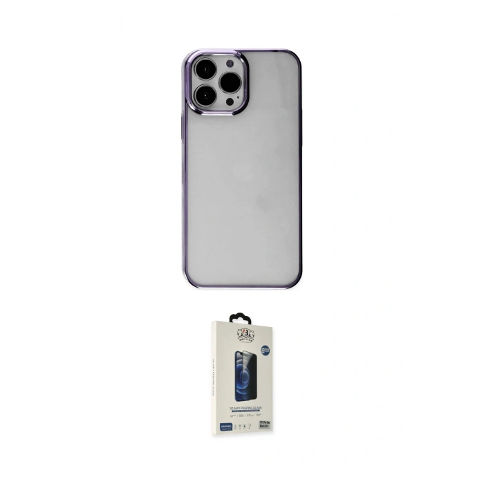 MARSİLYAN™- iPhone 13 Pro Max Kılıf Doruk Doku Prime - Siyah Bilvis Hayalet Cam Ekran Koruyucu