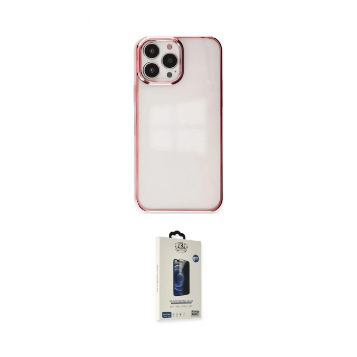 MARSİLYAN™- iPhone 13 Pro Max Kılıf Doruk Doku Prime - Siyah Bilvis Hayalet Cam Ekran Koruyucu