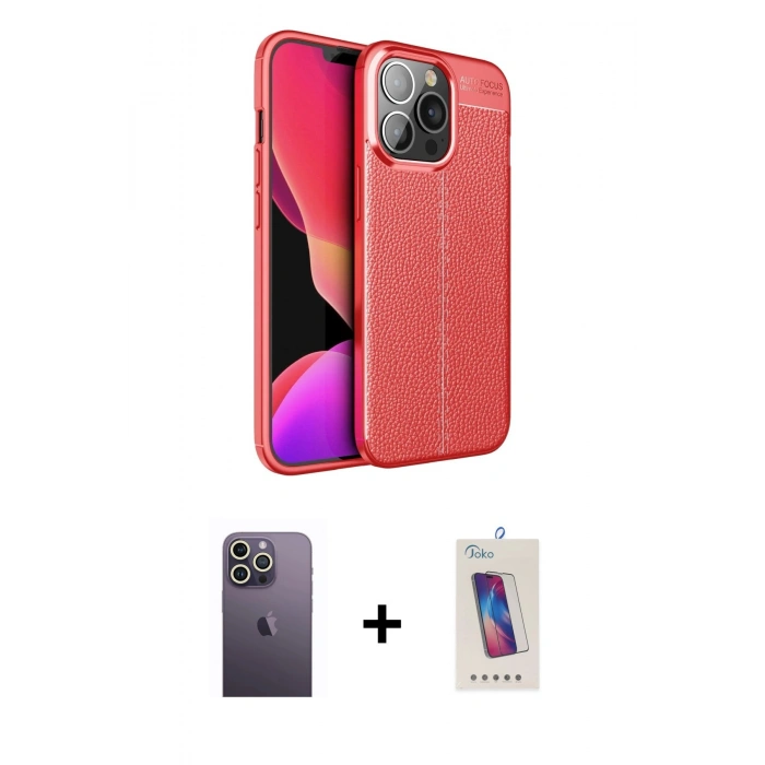 MARSİLYAN™- iPhone 13 Pro Max Kılıf Doruk Klasik Özel Seri - Siyah Joko 5D Cam + Neon Fosforlu Kamera Lens - BZ