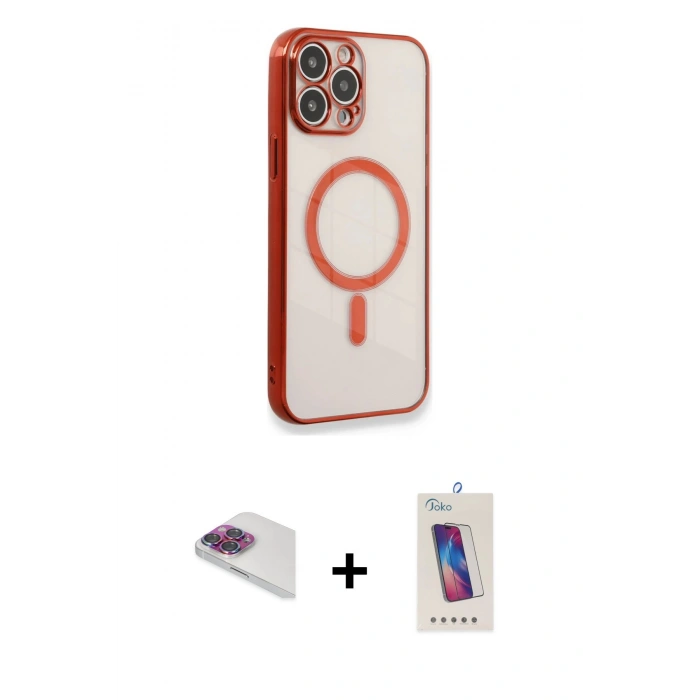 MARSİLYAN™- iPhone 13 Pro Max Kılıf Doruk Minimal - Siyah Joko 5D Cam + Pers Alüminyum Kamera Lens - GI